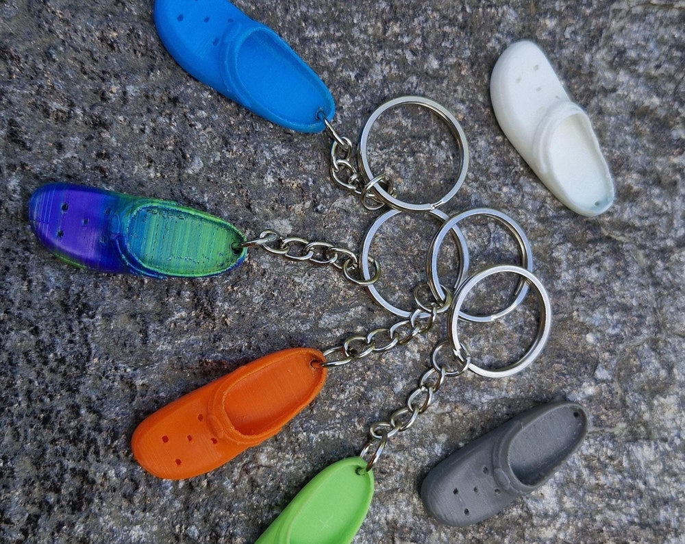 3D-Printed Mini Clog Keychain - Fun and Unique Key Charm!